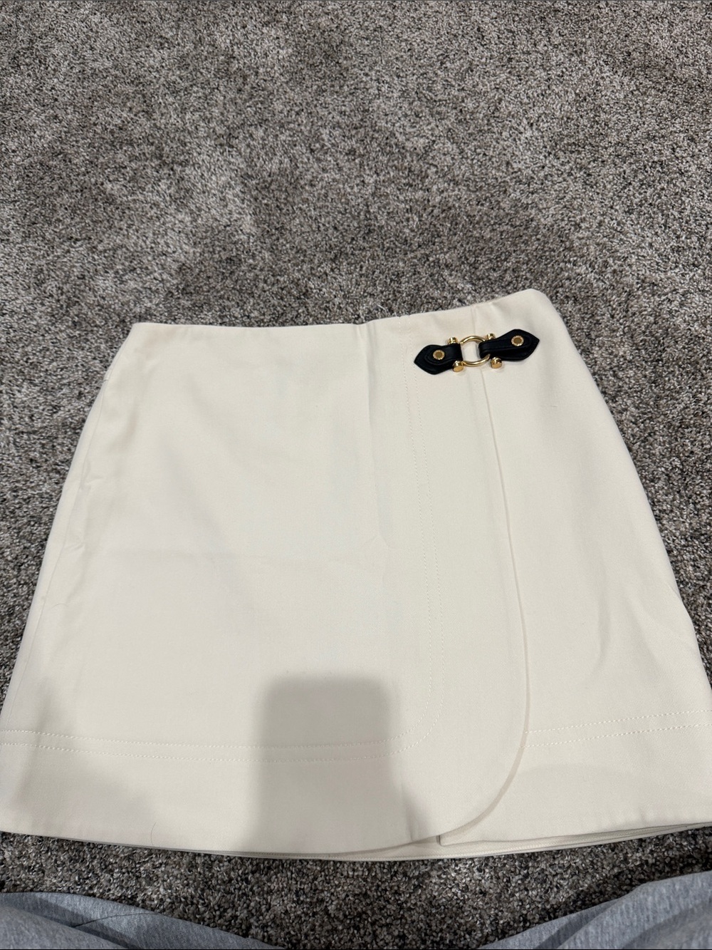 Marc Jacobs Cream Mini Skirt with Gold Accent